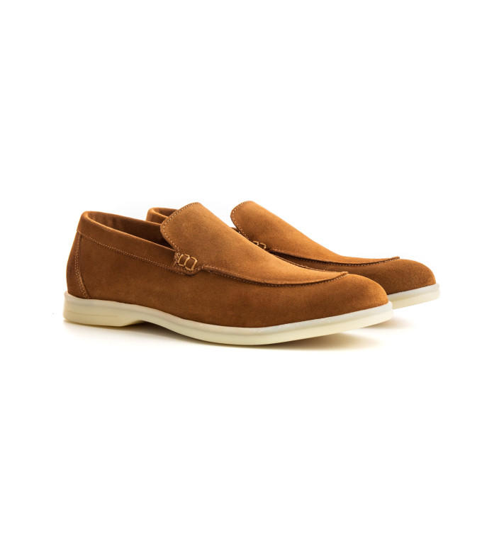 CAPRI - Moka nubuck leather loafers