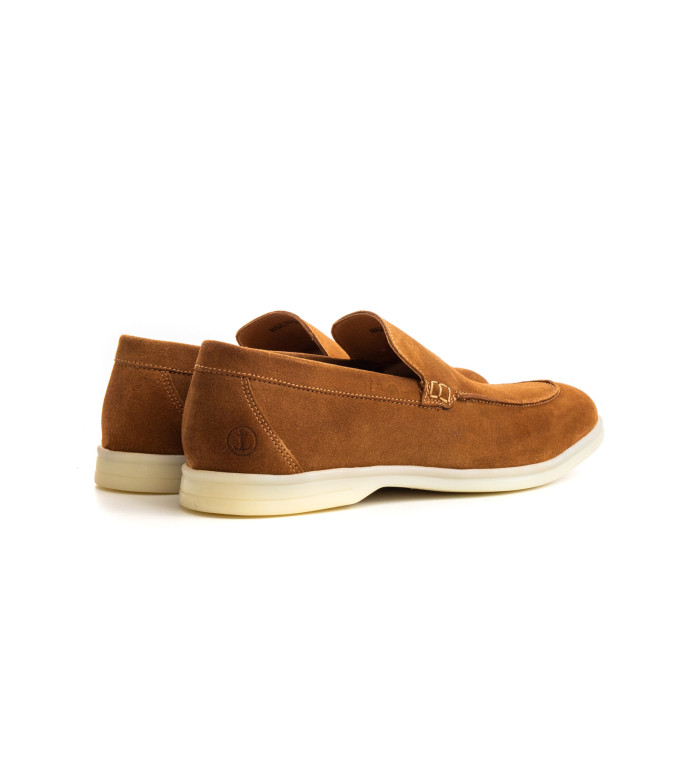 CAPRI - Mocassins en cuir nubuck moka