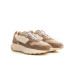 FIRE - Low top beige chunky sneakers in nubuck leather