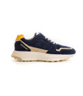 FIRE - Low top navy chunky sneakers in nubuck leather