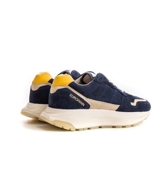 FIRE - Baskets basses chunky en cuir nubuck marine