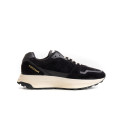 FIRE - Low top black chunky sneakers in nubuck leather