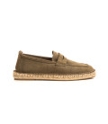 IBIZA - Espadrilles en veau velours kaki