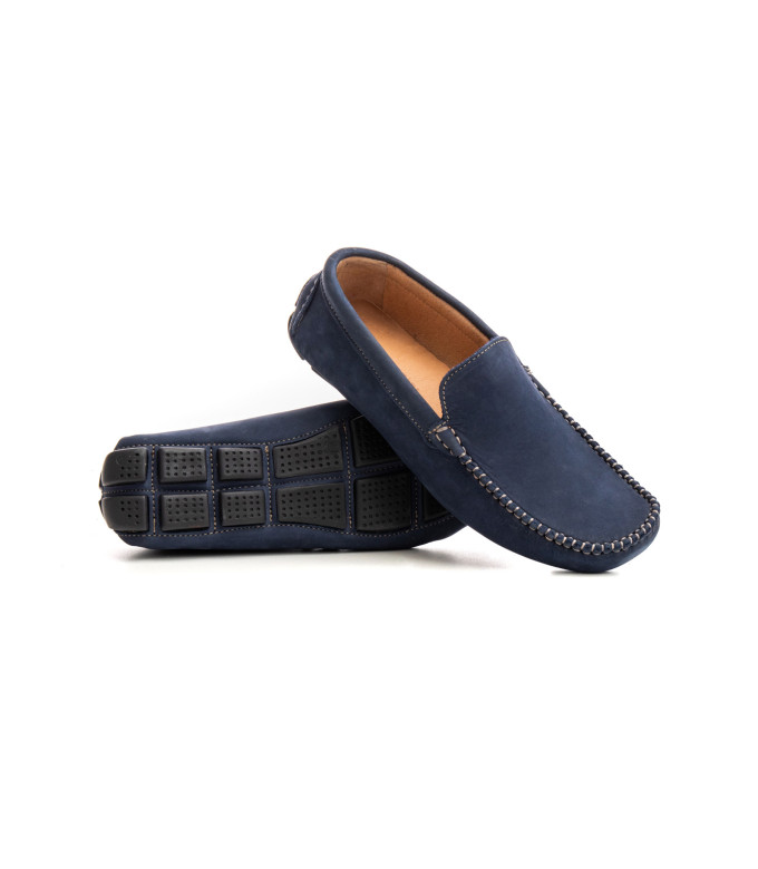 MONZA - Mocassin en nubuck, marine