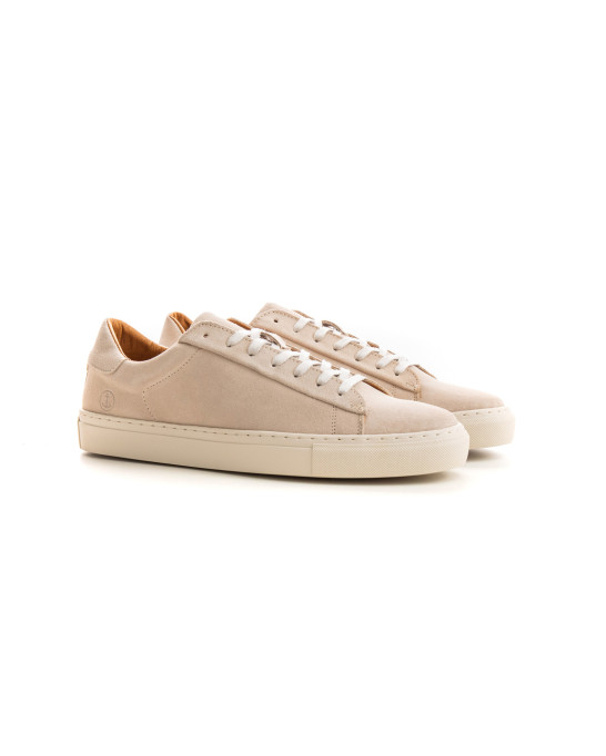 SUMMIT- Low top beige sneakers in nubuck leather