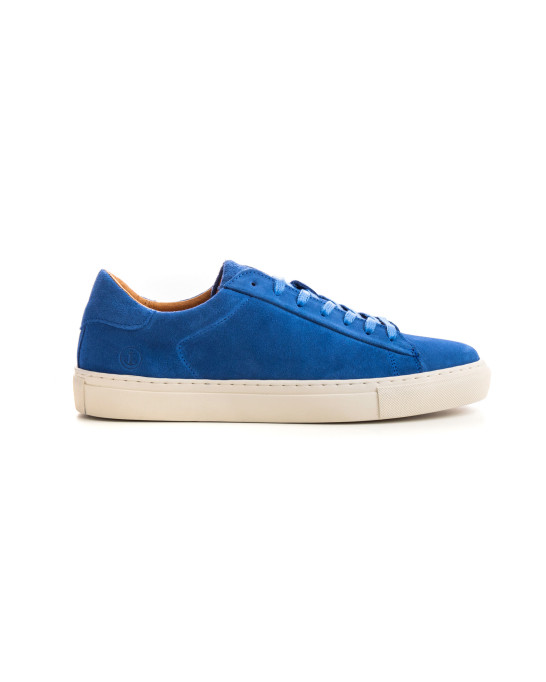 SUMMIT- Low top indigo sneakers in nubuck leather