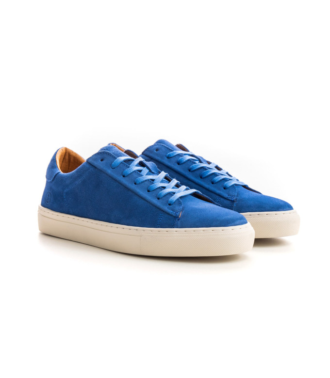 SUMMIT- Low top indigo sneakers in nubuck leather