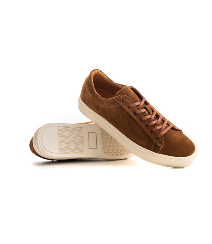 SUMMIT- Baskets basses en cuir nubuck moka