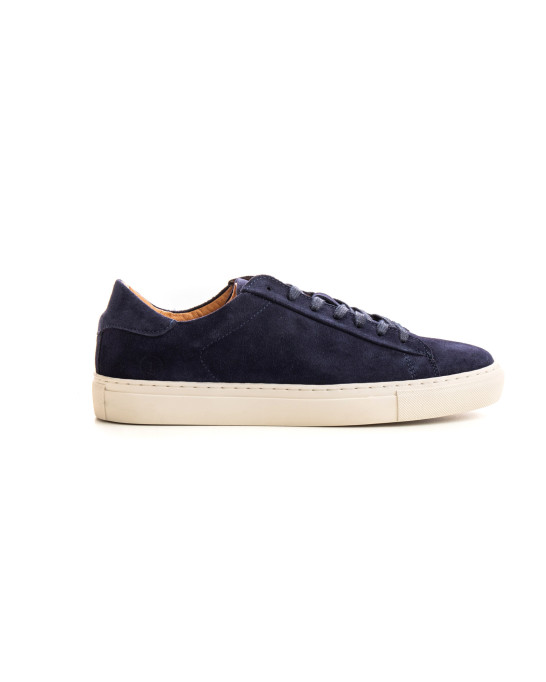 SUMMIT- Low top navy sneakers in nubuck leather