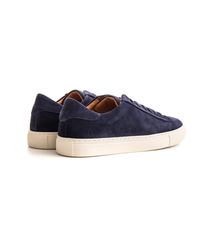 SUMMIT- Low top navy sneakers in nubuck leather