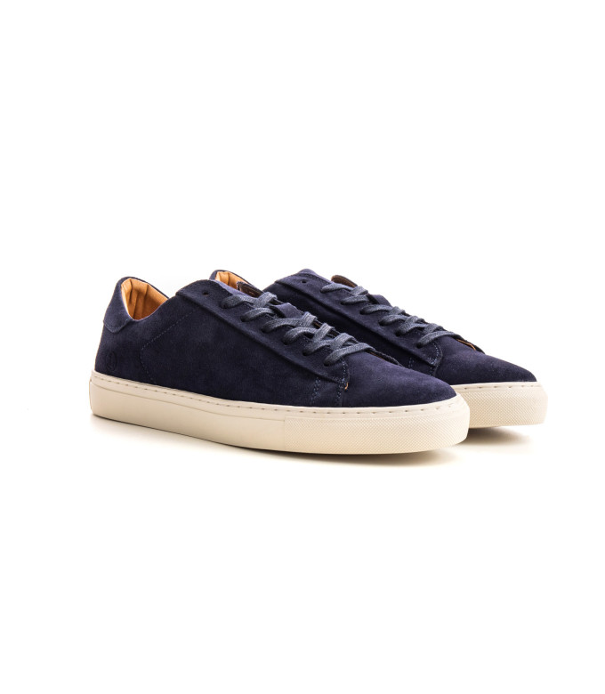 SUMMIT- Low top navy sneakers in nubuck leather