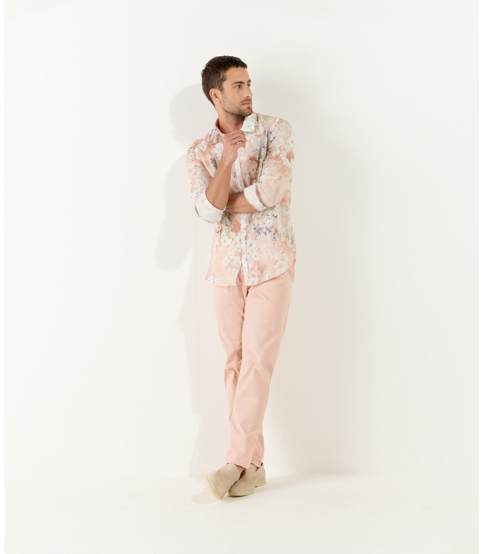 FLASH - Pantalon chino coupe ajustée, rose