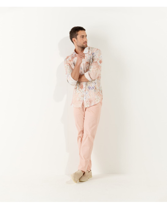 FLASH - Pantalon chino coupe ajustée, rose