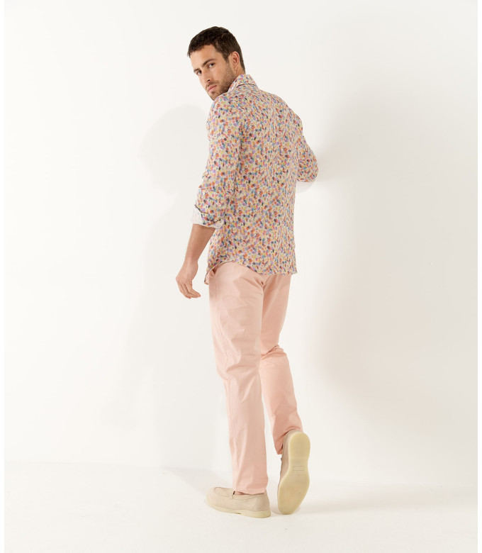 FLASH - Pantalon chino coupe ajustée, rose