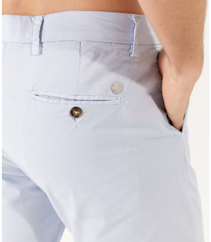 FLASH - Slim fit cotton chinos, light blue 