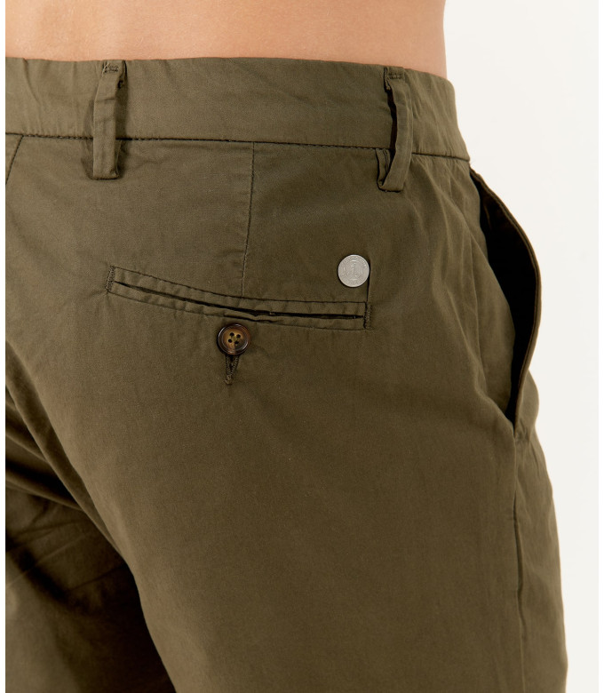 TEXAS - Bermuda chino slim uni, kaki