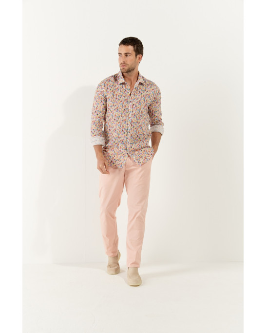 COOPER - Multi leopard print linen shirt