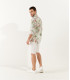 TURNER - White linen blend bermuda
