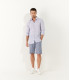 TURNER - Bermuda slim fit lin chiné, marine