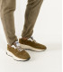 FIRE - Low top khaki chunky sneakers in nubuck leather