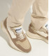 FIRE - Low top beige chunky sneakers in nubuck leather