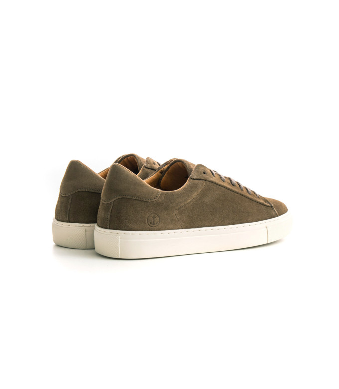 SUMMIT- Low top khaki sneakers in nubuck leather