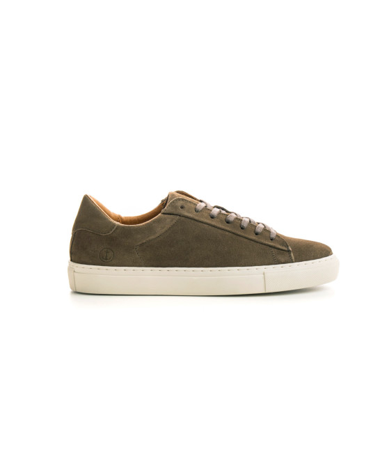 SUMMIT- Low top khaki sneakers in nubuck leather