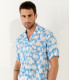 FLOYD - Chemise imprimée en viscose manches courtes bleu océan