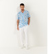 FLOYD - Chemise imprimée en viscose manches courtes bleu océan