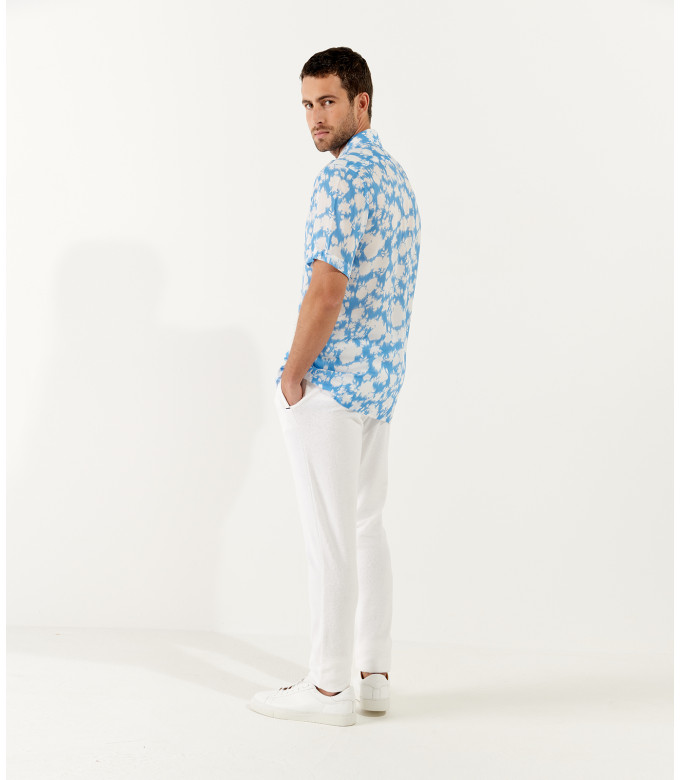 FLOYD - Ocean short-sleeved printed viscose shirt