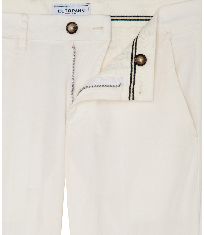TURNER - Bermuda slim fit lin chiné Blanc