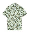 FLOYD - Khaki short-sleeved printed viscose shirt
