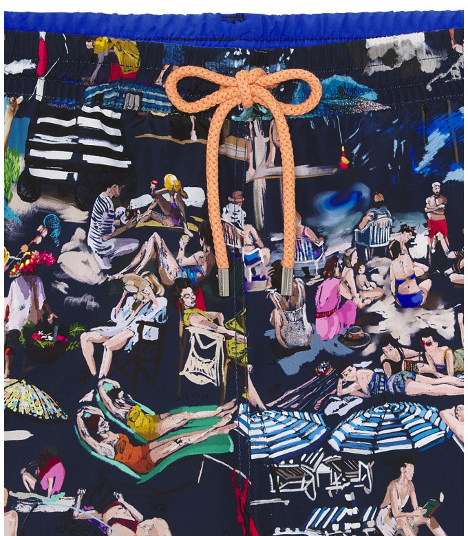 SUMMER - St Tropez painting printed navy blue junior swim short