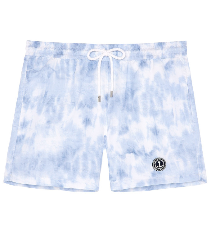 ANGE - Short de Bain junior imprimé tie & dye bleu ciel