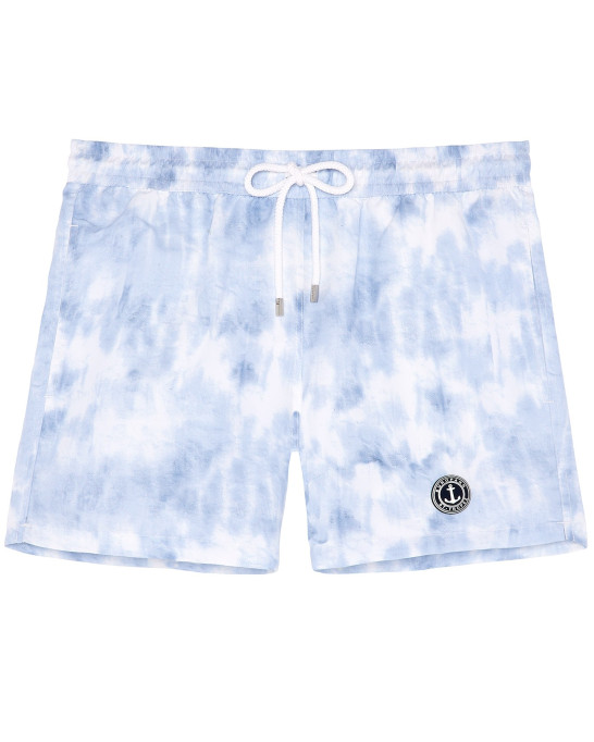 ANGE - Short de Bain junior imprimé tie & dye bleu ciel