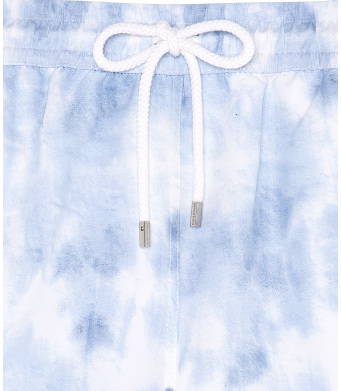 ANGE - Short de Bain junior imprimé tie & dye bleu ciel