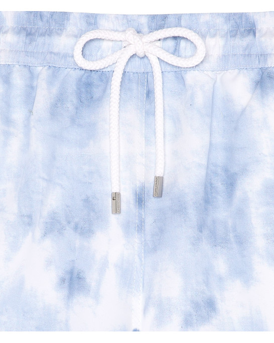 ANGE - Short de Bain junior imprimé tie & dye bleu ciel