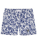 NIPON - Short de bain blanc junior imprimé fleurs tropicales