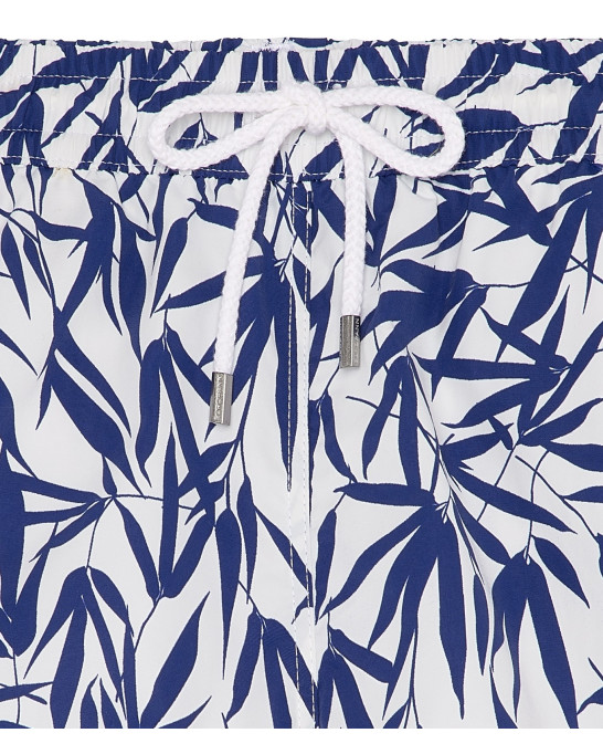 NIPON - Short de bain blanc imprimé fleurs tropicales junior
