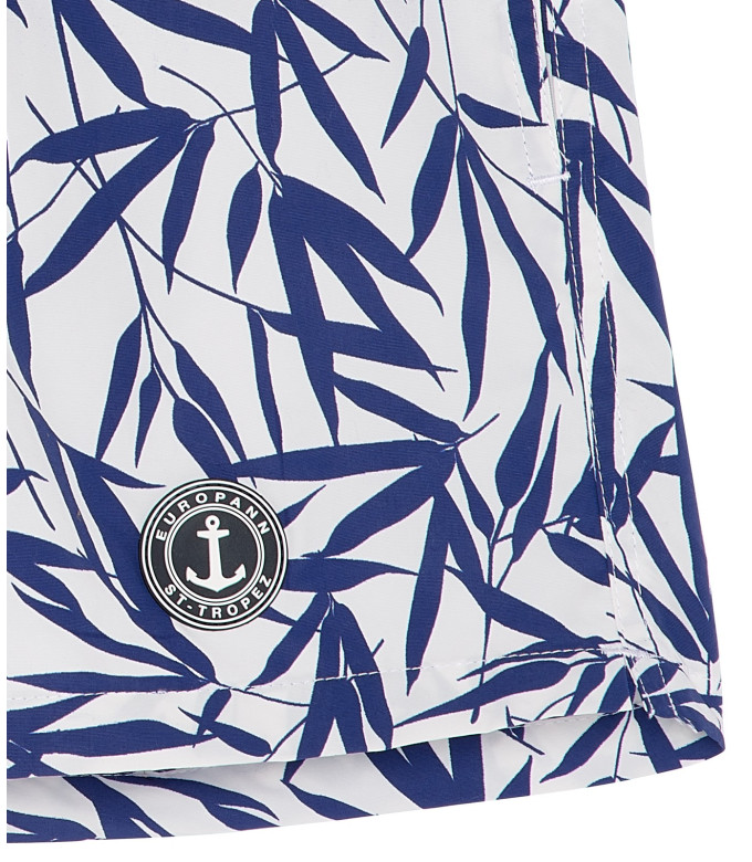 NIPON - Short de bain blanc imprimé fleurs tropicales junior