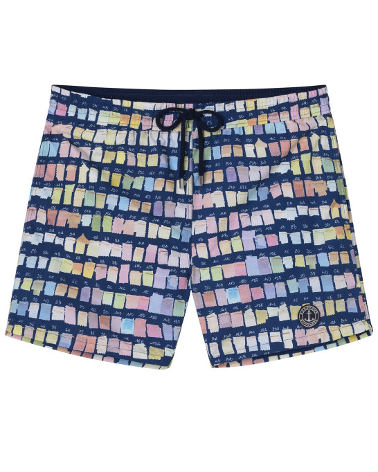 BORNEO JUNIOR - Pantone printed swim shorts, blue navy