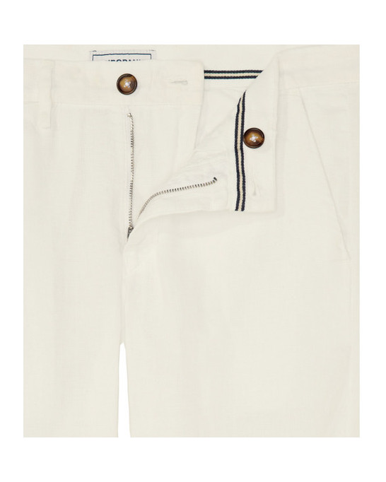 DYLAN - Ecru casual linen trouser