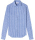 KRIS - Chemise fines rayures lin bleu ciel