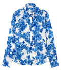 AMALFI - Ocean flower printed linen shirt