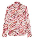 ZILIA - Coral zebra print linen shirt