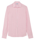 CODY - Pink linen shirt in small stripes