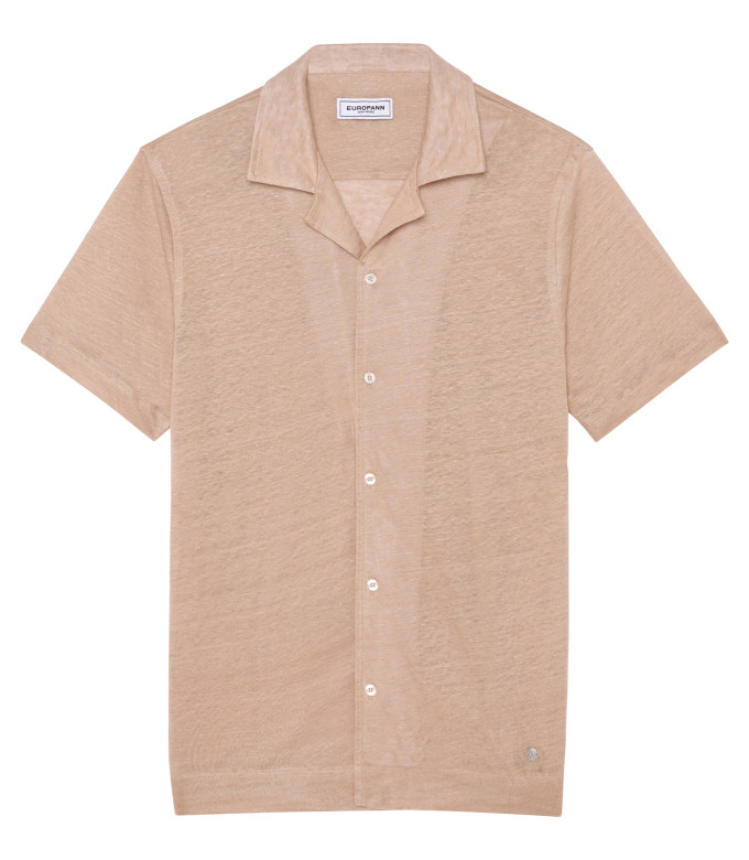 MAUPITI - Chemise manches courtes jersey lin crème
