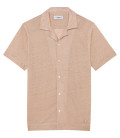 MAUPITI - Short-sleeved shirt in cream linen jersey