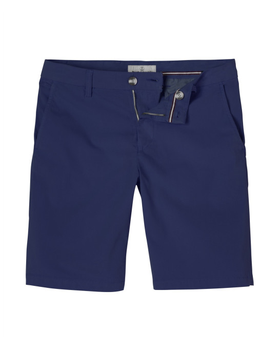 TEXAS - Navy cotton slim-fit bermuda