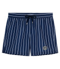 SID - Pantaloncini da bagno con stampa a righe tennis blu scuro